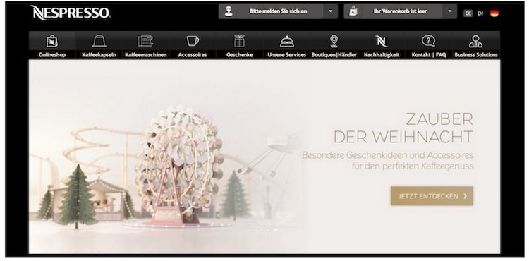 Nespresso Webseite