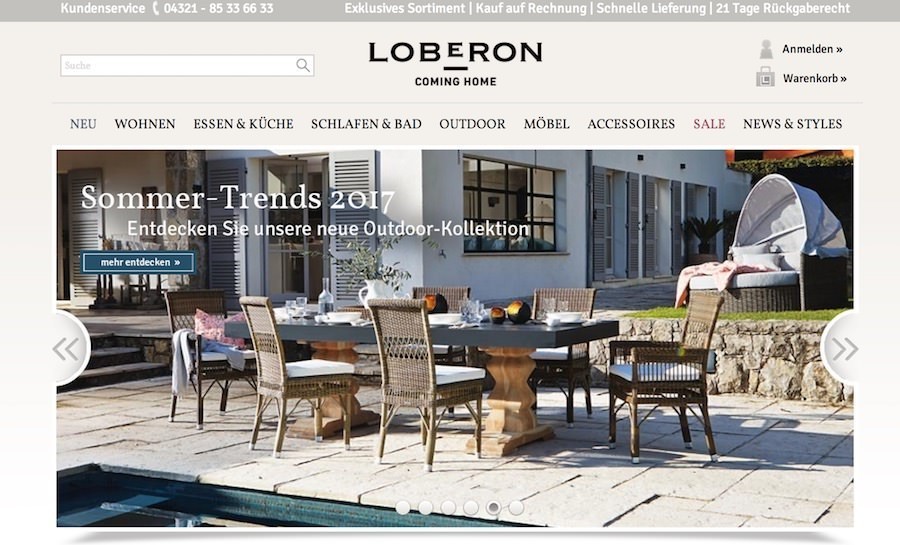 Loberon Webseite