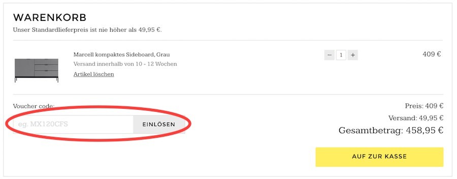 Made.com Gutschein einlösen