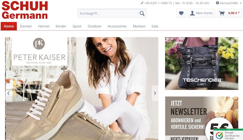 Schuh Germann Webseite