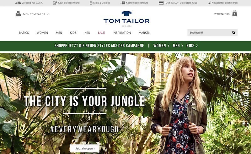 Tom Tailor Webseite