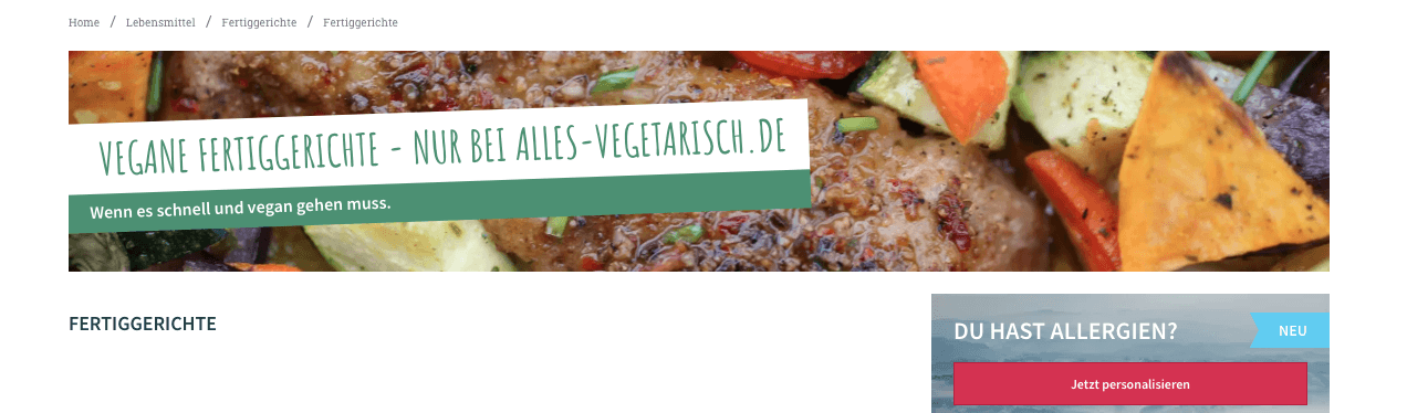 Alles Vegetarisch Fertiggerichte