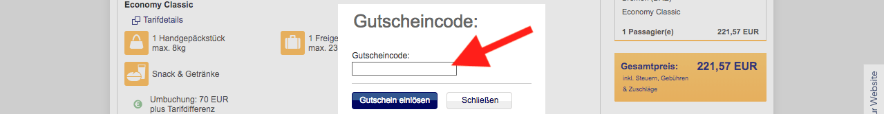 Lufthansa Gutscheincode einloesen