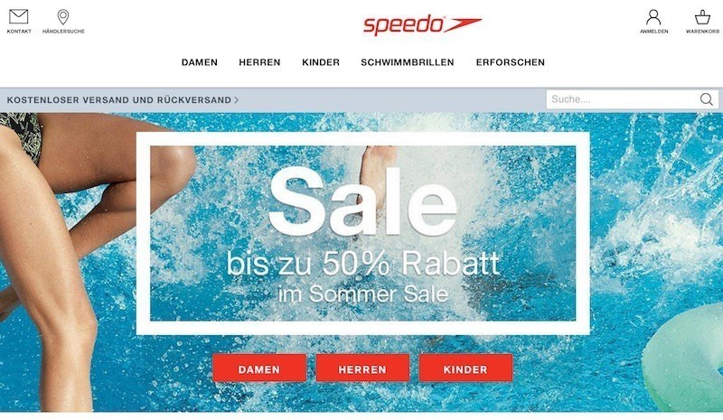 Speedo Webseite